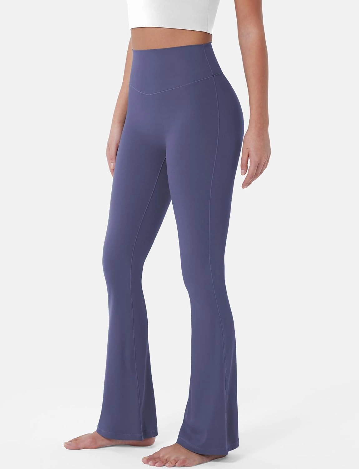 YEOREO Mini Flared Leggings for Women 30" Bessli High Waist No Front Seam Flare Yoga Pants Hidden Scrunch Workout Leggings