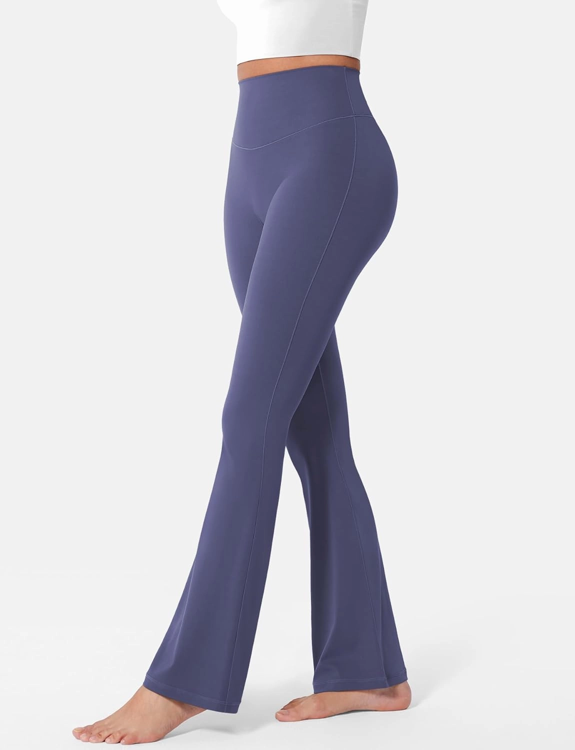 YEOREO Mini Flared Leggings for Women 30" Bessli High Waist No Front Seam Flare Yoga Pants Hidden Scrunch Workout Leggings