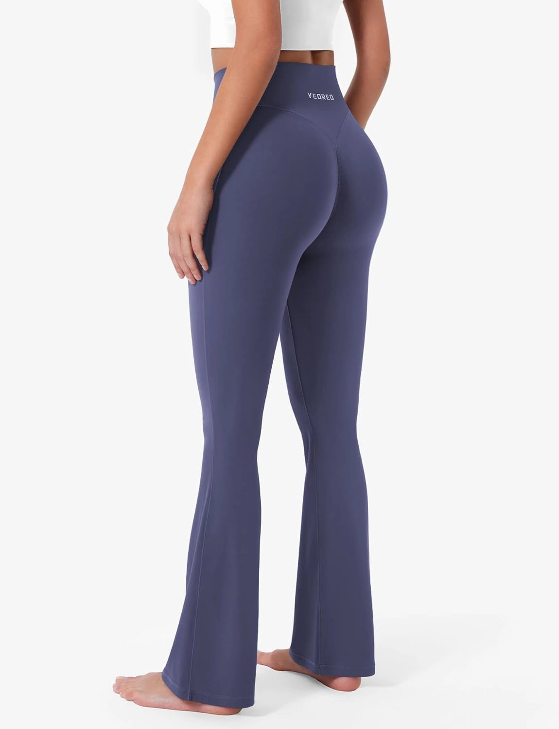YEOREO Mini Flared Leggings for Women 30" Bessli High Waist No Front Seam Flare Yoga Pants Hidden Scrunch Workout Leggings