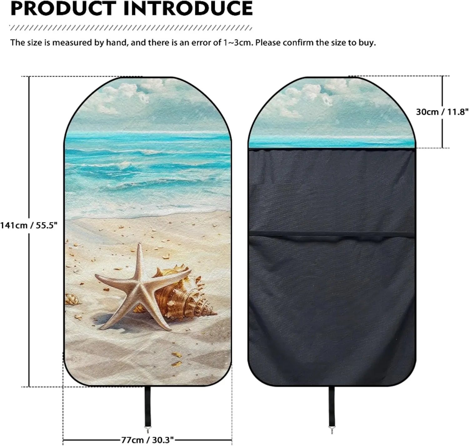 Yewattles Beach Starfish Waterproof Seat Protector for Car SUV Truck Sedan Van Non-Slip Scratching Proof Car Seat Cover Gym Yoga Beach Running Swimming Workout Outdoor Sports