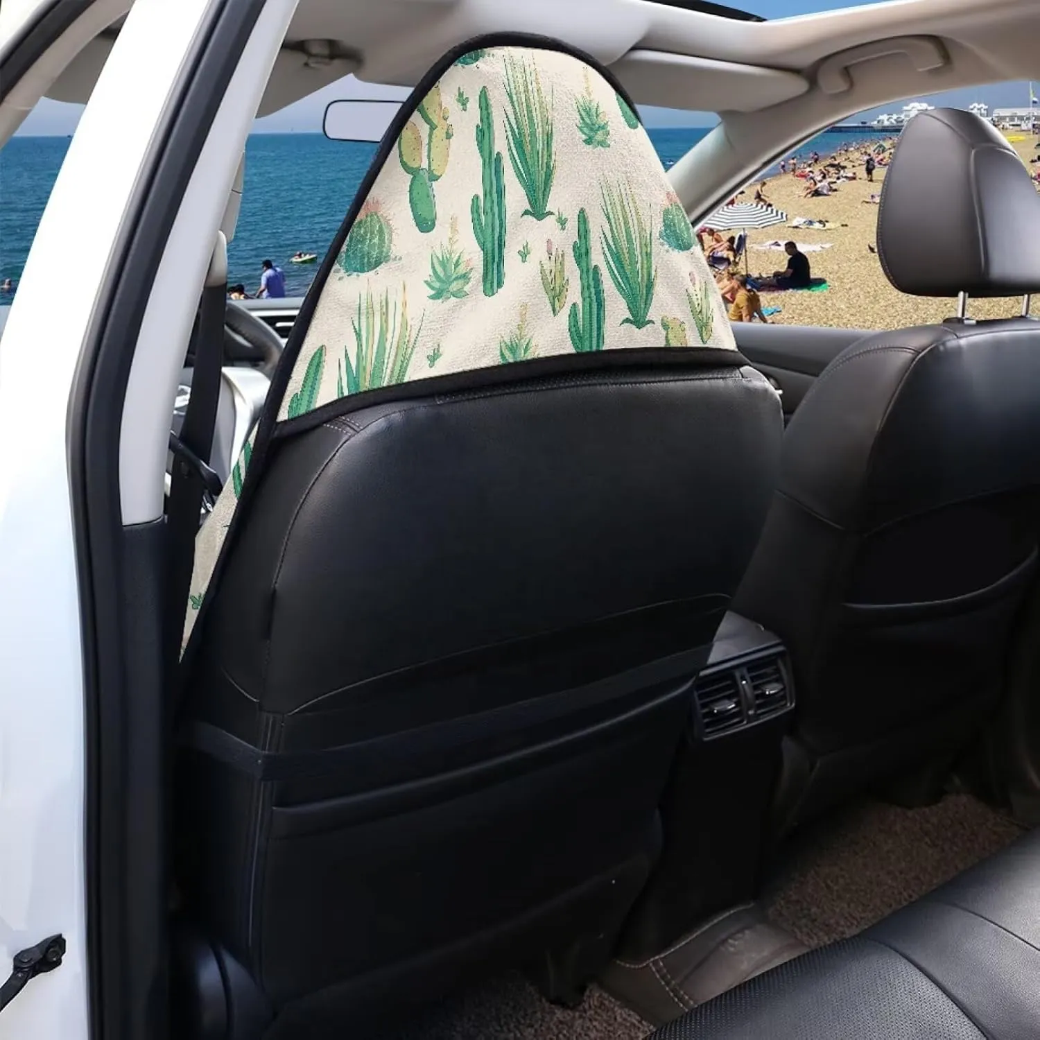 Yewattles Cactus Waterproof Sweat Towel Car Seat Cover for Gym Beach Outdoor Sports Non Slip Stain Resistant Interior Accessories Universal Fit Cars Vans SUVs