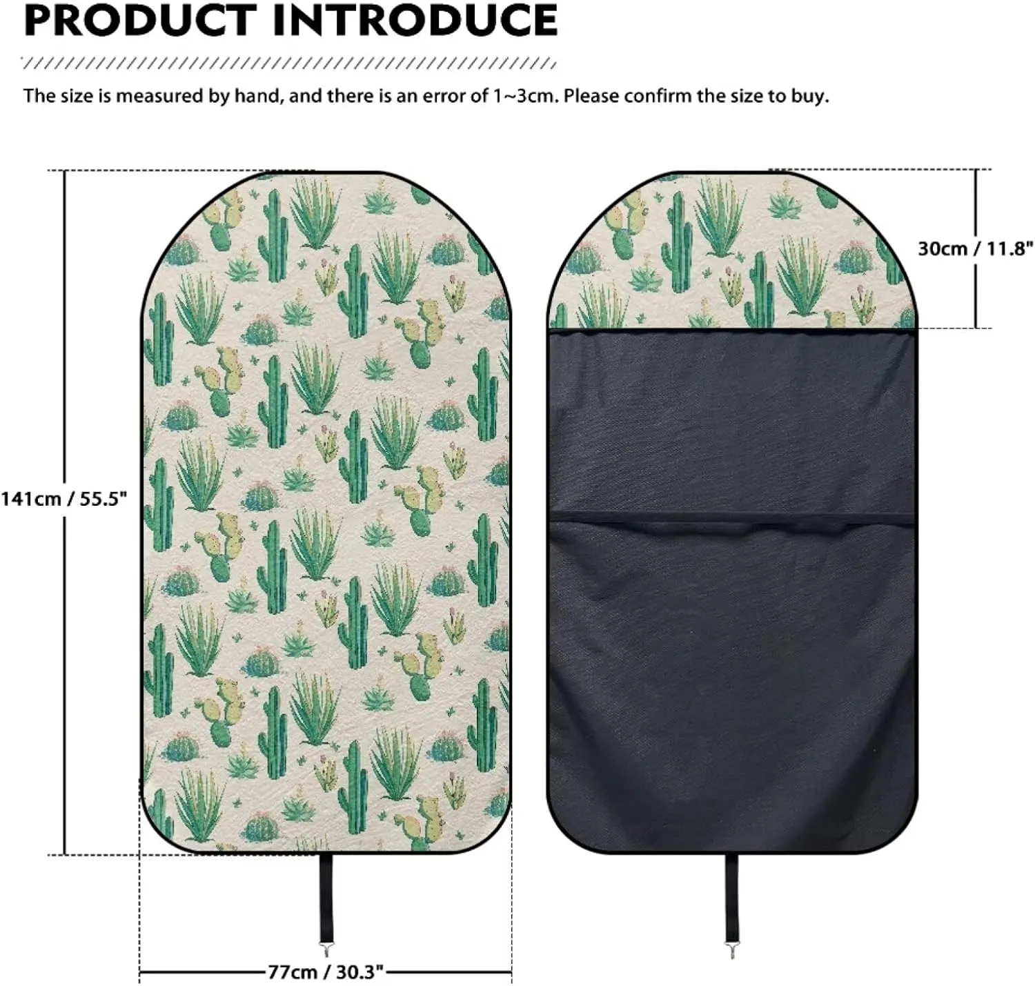Yewattles Cactus Waterproof Sweat Towel Car Seat Cover for Gym Beach Outdoor Sports Non Slip Stain Resistant Interior Accessories Universal Fit Cars Vans SUVs