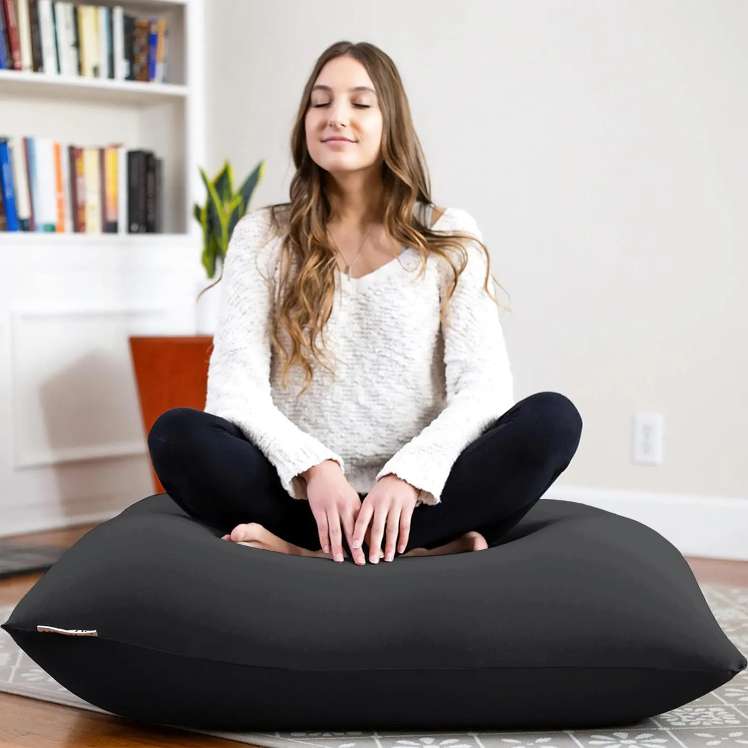 Yogibo Mini Bean Bag, Small Beanbag Chair for Kids, Teens and Adults, Great for Meditation and Sitting, Fibead Filling Conforms to Body, Washable, Removable Cover, Dark Grey