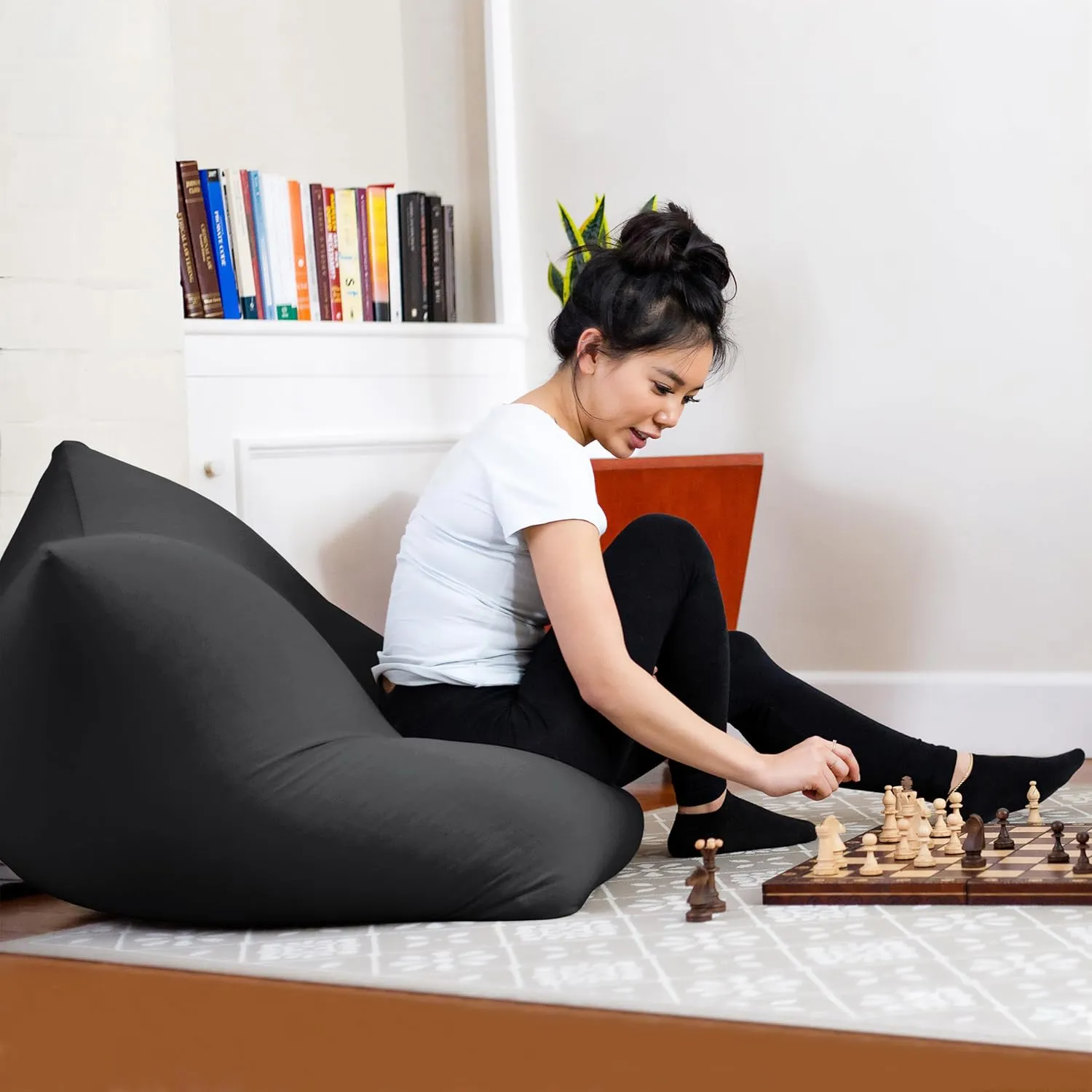Yogibo Mini Bean Bag, Small Beanbag Chair for Kids, Teens and Adults, Great for Meditation and Sitting, Fibead Filling Conforms to Body, Washable, Removable Cover, Dark Grey