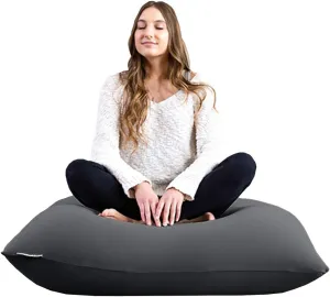 Yogibo Mini Bean Bag, Small Beanbag Chair for Kids, Teens and Adults, Great for Meditation and Sitting, Fibead Filling Conforms to Body, Washable, Removable Cover, Dark Grey