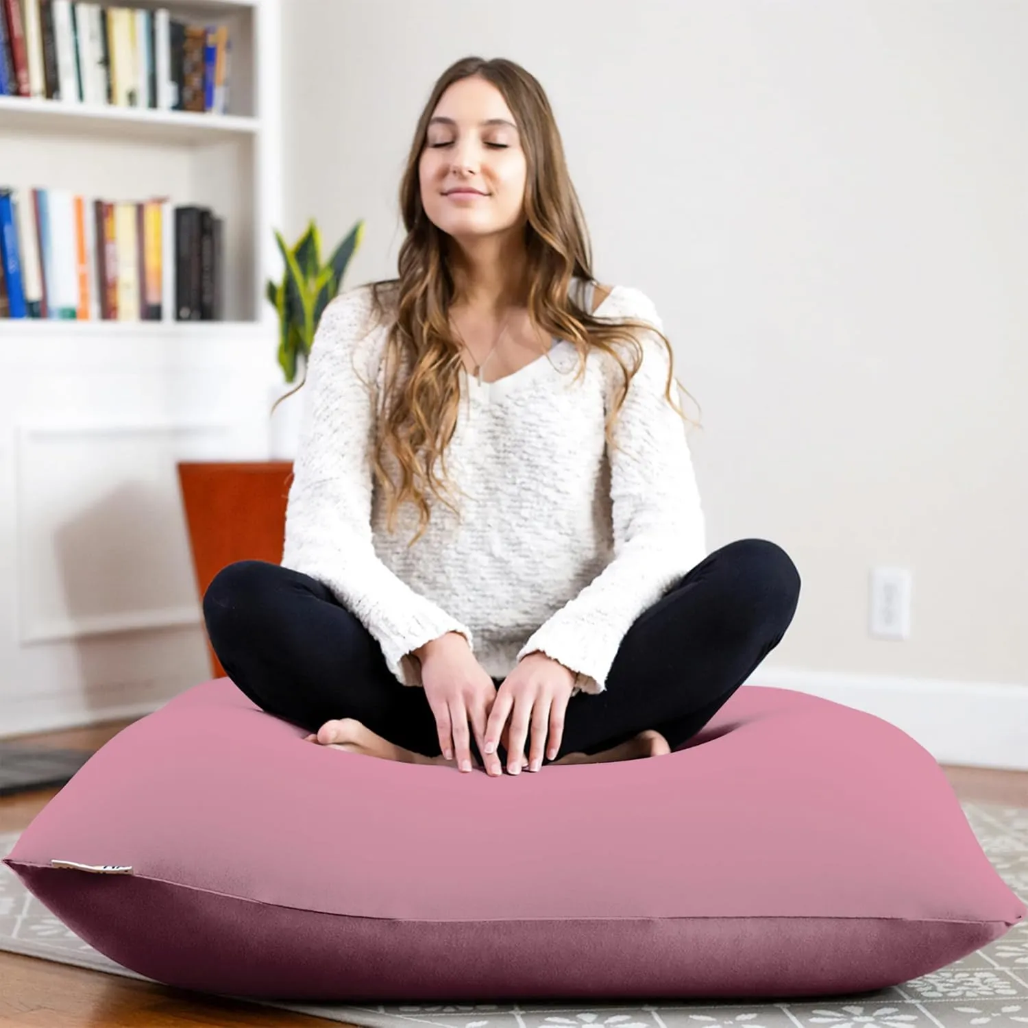 Yogibo Mini Small Bean Bag Lounger Chair for Kids, Teens and Adults with Filling, Soft, Plush, Comfy, Sensory Lounge Beanbag, Washable Cover, Flamingo