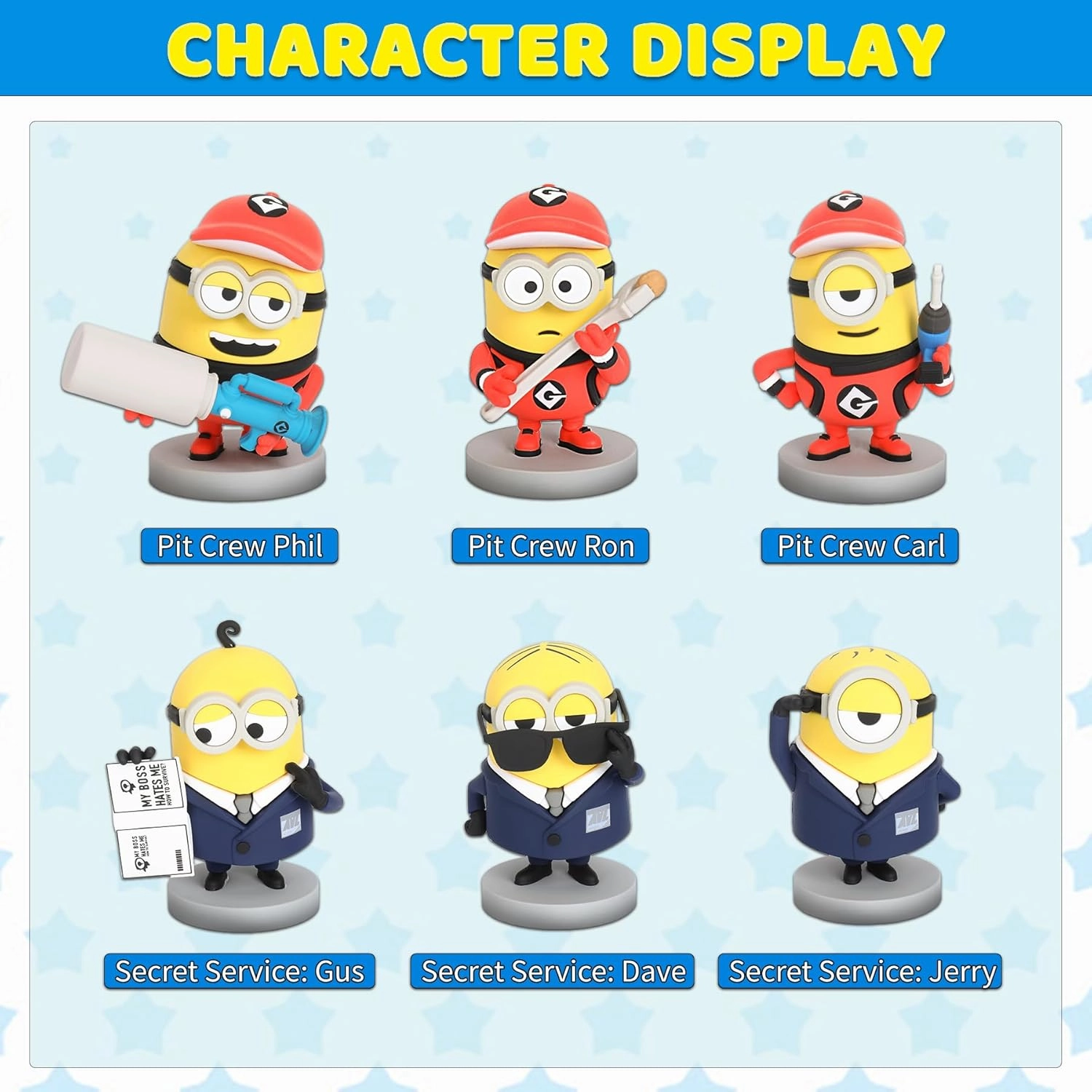 YOLOPARK Despicable Me 4 Toys,Collectible Minions Workwear Assortment Set Action Figures,3 Inch Minion Home Decorations/Model Kits, Holiday Birthday Gifts for Ages 3 and Up