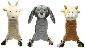 Zanies Farm Folks Dog Toy Soft Corduroy Squeak Toys - Cow Rabbit Sheep Or All 3 Toys(Full Set of All 3 Toys)