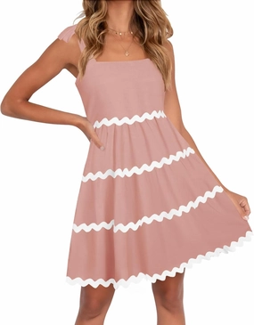 ZESICA Women's Summer Swing Mini Dress Casual Spaghetti Straps Sleeveless Smocked Backless Flowy A Line Sundress