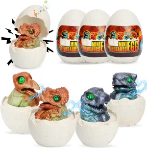 zinat Dinosaur Eggs Toy, 4 Park Eggs with Dinosaurs Inside, Easter Basket Stuffers, Dinosaur Toys Easter Gifts for Kids Ages 3 5 6 7 Year Old