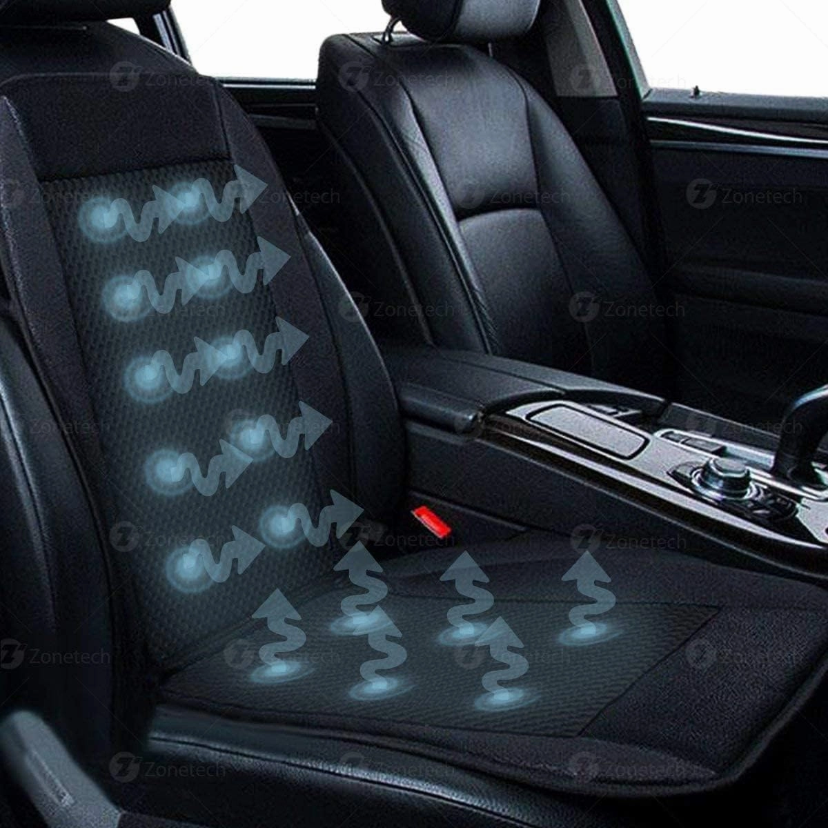ZONETECH Black Cooling Car Seat Cushion 4-Pack 12V Automotive Adjustable Temperature Comfortable Cooling Car Seat Cushion