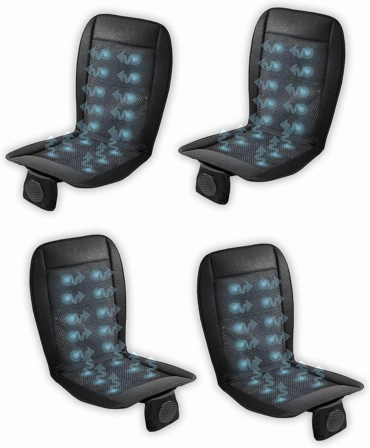 ZONETECH Black Cooling Car Seat Cushion 4-Pack 12V Automotive Adjustable Temperature Comfortable Cooling Car Seat Cushion